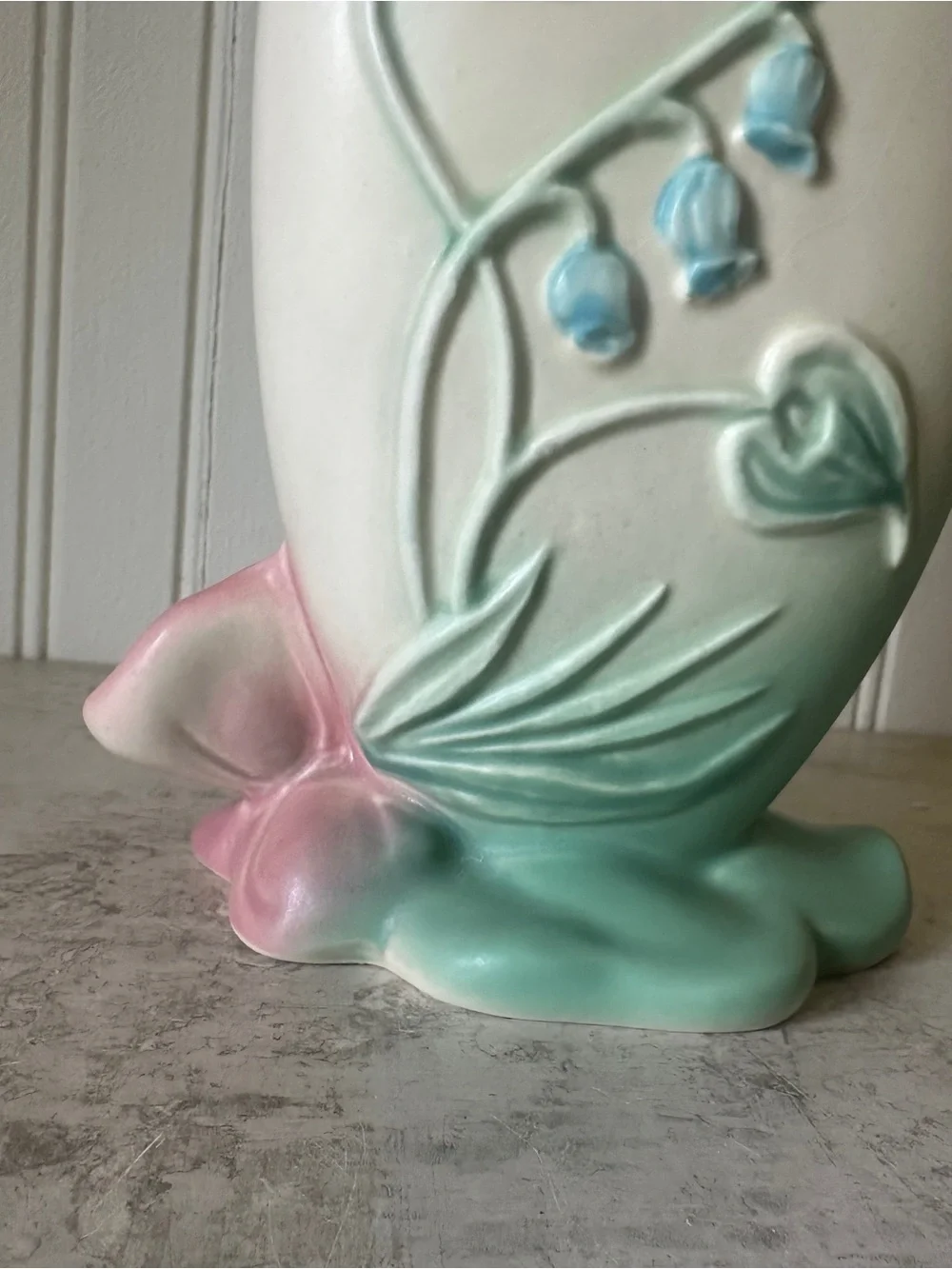 Hull Pottery Bow Knot Blue & Turquoise B-9 Vase 8.75” Floral Vintage 1949 EUC